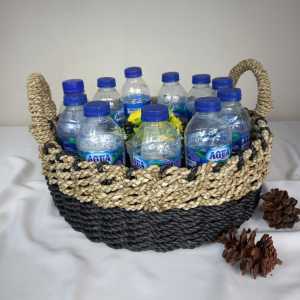 Keranjang Serbaguna Anyaman Seagrass Bulat Diameter 30 cm