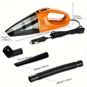Handheld Car Vacuum Cleaner Portable for Mini Auto Dust Buster Wet/Dry Use 200W High Power 75dB Low Noise 3KPa Strong Suction with Cloth Filter One-Click Dusting 0.4L Dust Cup 5m Cord ABS Resin Body for Cars RVs Homes Without Battery