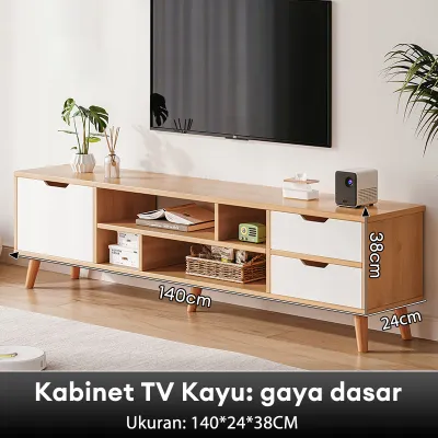 120/140cm Meja TV Kayu TV SERBAGUNA Rak Tv Minimalis Bufet Tv Minimalis Kayu Modern Murah Tv Rak