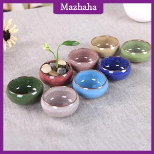 Mazhaha น่ารักน้ำแข็ง-รอยแตกเคลือบดอกไม้เซรามิกฉ่ำชาวไร่มินิพืชหม้อตกแต่งบ้าน