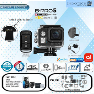 BRICA Action Camera - Action Kamera - Sport Action Camera - Brica Bpro5 Alpha Edition Mark III S Black EIS - AE3S - Remote Control - Mic Eskternal - Free T-Shirt
