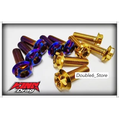 Disc Plate Screw TITANIUM & GOLD M8-20mm Y15ZR RS150 RXZ Y125 SRL R25 RXZ R15 EGO AVANTIZ NOUVO Y110
