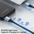 Elough สายชาร์จ PD 240W Type C To Type C,สายชาร์จเร็ว PD คู่กับ USB-C USB-C 1M 2M 3M 0.5M. 