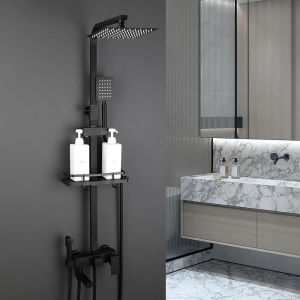 LDIES Torayvino Shower System Set Bathroom Showers Faucet 4 Function Height Adjust Mixer Crane Rotatable Spout Rainfall Shower Spray 6T4N9