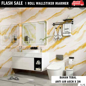 WALLPAPER DINDING MOTIF MARBEL MARBLE ROLL GLOSSY ROLL 3 METER X 60 CM