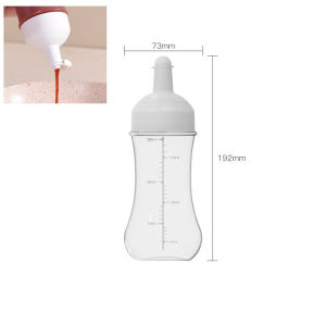 350ml Five Holes Sauce Squeeze bottle With Scale Kitchen Salad Water Condensed Milk With Lid Sauce Container
