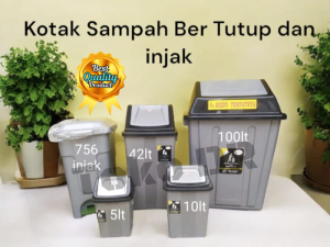 Kotak sampah ber tutup 100 - 42 - 10 - 5 liter / MPW / Plastik