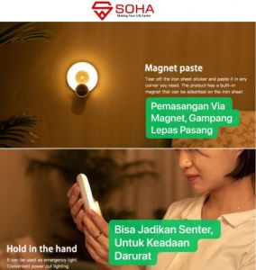 LP-05 Lampu Malam Aromaterapi Motion Sensor Gerak Manusia Magnetic LED Dinding Rumah