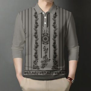 Asean Attire for Men Ethnic Polo Shirts for Men Barong Tagalog for Men Modern Quick-Dry Polo for Men Casual Long Sleeved