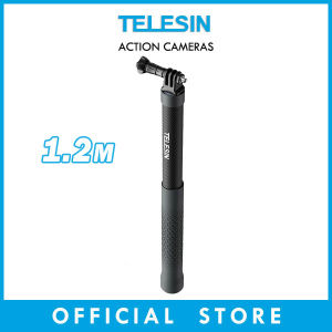 TELESIN 3.0M Premium Carbon Fiber Selfie Stick Extendable Extension Handheld Monopod Long Invisible Pole Lightweight for Action Cameras GoPro Hero SJCAM DJI Action Insta360 etc GP-MNP-300-3