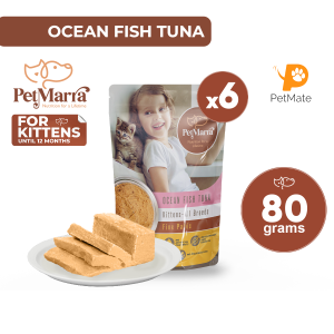 PetMarra Fine Pates Kitten Wet Food Pouch Until Ages 12 months old Ocean Fish Tuna 80g BUNDLE OF 6 - PetMate