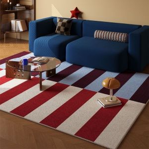 CANICE 140200ซม ปูพื้นด้วยพรม ไม่ลื่น นุ่มนวล แผ่นปูพื้น ย้อนยุค ทนทานต่อคราบ ปูพรมขนสั้น ห้องนั่งเล่น ห้องนอน