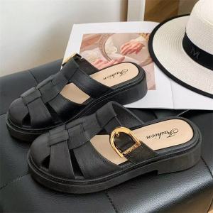 Womens Fashion Bon Slop Sandals Side Tie Style Womens Sandals 2403