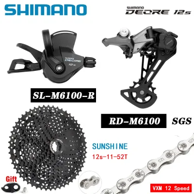 SHIMANO DEORE M6100 1x12 Speed Groupset MTB Mountain Bike M6100 Shift Lever Rear Derailleur Sunshine Cassette 46T 50T 52T