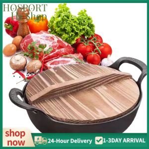 Pre-Seasoned Cast Iron Cookware Non Stick Flat Bottom Fry Pan with Lid and Handle for Easy Cooking