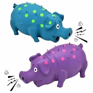 VIVIDI Grunt Pig Dog Squeaky Toy with Sound Squeaker Durable Latex Dog Chew Toys Fun Self Play Dogs Squeeze Toy Pets Playing