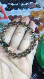 CVòng đeo tay đá Thạch anh khói hạt 8li vòng phong thủy