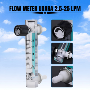 ms7 Rotameter Flow Meter Udara Oksigen 2.5 - 25 LpM flowmeter rota meter