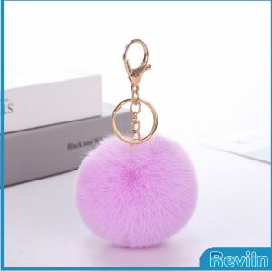 Reviln พวงกุญแจ จี้ลูกบอลหางกระต่ายน้อยน่ารัก สําหรับห้อยกระเป๋านักเรียน ขนาด 8cm Keychains