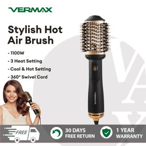 VERMAX Stylish Hot Air Brush PortableStraightening Curling Volumizer Ionic Hair Care For Travel