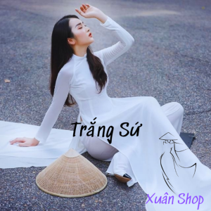 Áo dài trắng học sinh 04 tà lụa nhật / áo dài nữ sinh/ áo dài học sinh cấp 3/ áo dài truyền thống