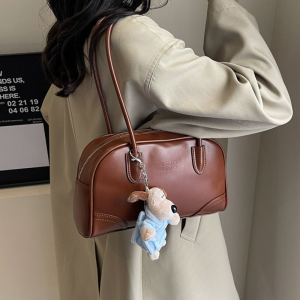 EchoBliss  Millard กระเป๋าวินเทจผู้หญิงกระเป๋าโบว์ลิ่งแบบพกพาสไตล์เกาหลีกระเป๋าสะพายข้างแมทช์ลุคง่าย