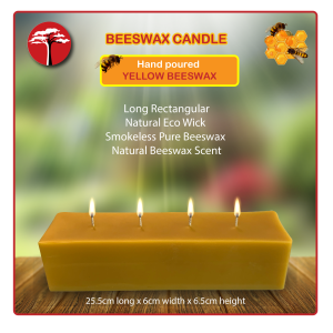 ACACIA Unscented Candles | Handcrafted | Pure | Yellow | Beeswax | Long Candles | Natural Candle