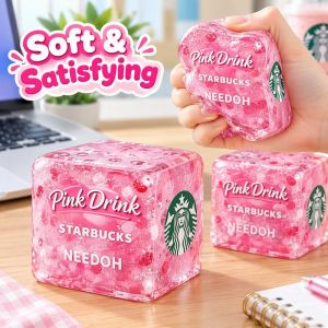 Perfect Mom and Baby Starbucks Themed Ice Cube Squishy Fidget Toy Slow Rebound Stress Relief Desktop Decor Gift