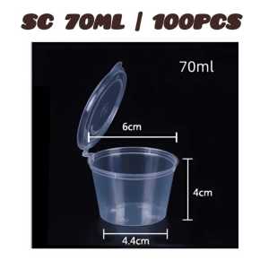 SG Ready Stock | PP Sauce Cup with Hinged Lid | 25ml-100ml Disposable Round Sauce Container