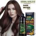 AUGEAS 500ml Original Hair Dye Shampoo C2 Drak Brown Hair Color Organic Women & Men FDA approved. 