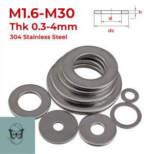 HCdailyToolsMix 304 Stainless Steel Flat Washer M1.6 M2 M2.5 M3 M4 M5 M6 M8 M10 M12 M14 M16 M18 M20 M22 M24 M27 M30 Plain Gasket Large Size Oversize Big Wider