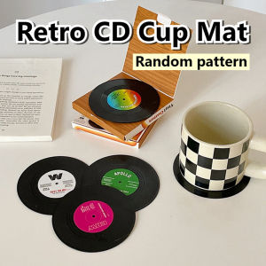 Retro CD Coaster Creative Cup Table Mats Heatproof Anti-Slip Coasters Placemat Tea Glass Pad Home Decoration