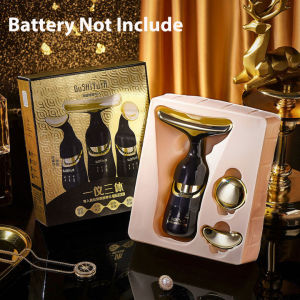 3 IN 1 Face Massager Serum Introducer Multifunctional Neck Lifting Eye Massage Skin Fine Lines Beauty Tools 4D Facial Massager Face Lift And Firming Device Dilute Neck Lines Law Lines Eye Bags Dark Circles (Black)