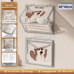 [SG Seller]Foldable Waterproof Moisture Proof Bathroom Hanging Storage Bag No Drill Space Saving Wall Organizer