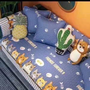 【LonlyDance】แผ่นรองโซฟา ผ้าปูโซฟา ลายการ์ตูน ผ้าปูอเนกประสงงค์ ตกแต่งมินิมอล90*210cm กันน้ํา กันฝุ่น