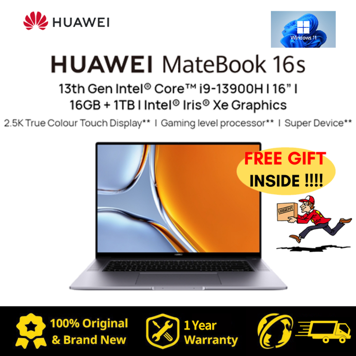 【1 Year Warranty】2023 HUAWEI MateBook 16s Laptop/HUAWEI Laptop 2.5K Touchscreen Notebook i9