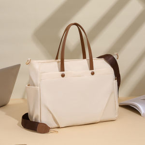 [Local shipment]Large capacity lightweight waterproof womens business casual fashion handbag 28*24*12.5CM