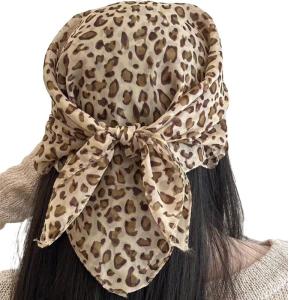 Elegant Leopard Pattern Headscarf Fashion Hair Accessory for Casual Outings Lightweight and Practical Scarves Shawl