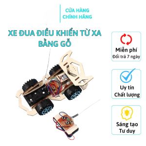 Bộ Đồ Chơi Khoa Học Tự Làm Ôtô Dạng Xe Đua Điều Khiển Từ Xa Bằng Gỗ – Theo Phương Pháp Giáo Dục STEM Cho Bé