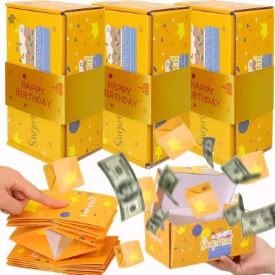 Money Surprise Bounce Box DIY Folding Paper Box Cash Explosion Gift Birthday Surprise Gift Box