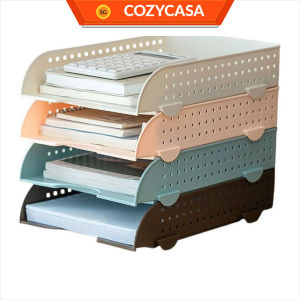 【COZYCASA】A4 Size Stackable File Tray Organizer Multi-Layer Desktop Document Storage Rack