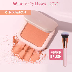 Butterfly Kisses Cinnamon Luminous Powder Blush with FREE Cheek Brush