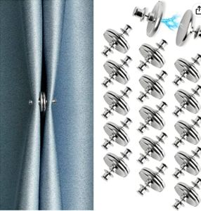2 PCS Curtain Magnets Closure with Tack Curtain Magnetic Holdback Button Drapery Magnetic Button Weights to Prevent
