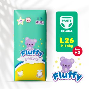Fluffy Popok bayi Celana L isi 26 +2 Lembar Baby Diapers Pants L26 isi 28 Lembar