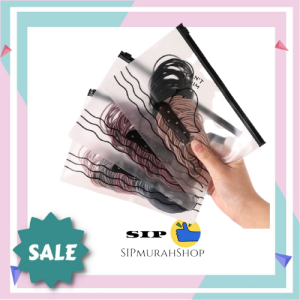 VIRAL aksesoris wanita ikat rambut korea polos 100 pcs scrunchie / karet rambut korea elastis / iket rambut warna warni + pouch isi 100 pcs