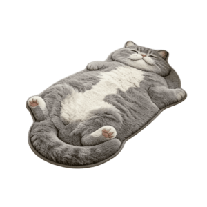 SHIRUI Non-Slip Cat-Shaped Area Rug Easy to Clean Anti-fouling Home Decor Carpet Funny Cartoon Carpet Living Rooms