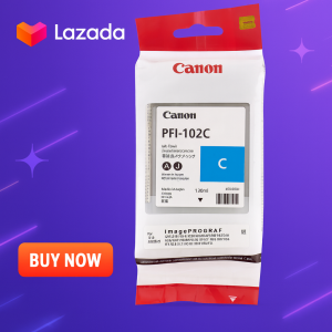 Canon PFI-102C Cyan Ink Tank 130ml for imagePROGRAF iPF Printers – Genuine Original