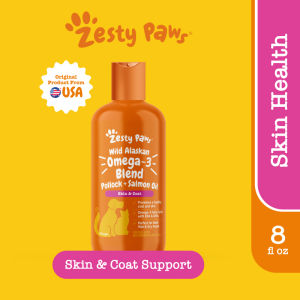 Zesty Paws Pure Wild Alaskan Omega-3 Salmon Oil for Dogs Cats Skin Health (8oz 237ml) (EXP:05 2027)