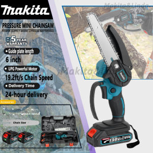 6 Inch Cordless Electric Mini Chainsaw Japan Import Makita Battery Portable Electric Cordless Chain SawHandheld Pruning Elektrik Saw for Wood Cutter Original Rechargeable