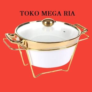 Home Line Mangkok Bulat Penghangat 125 Inch Food Warmer Gold